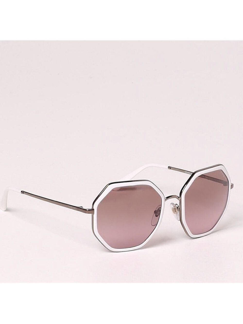Vogue White Octagonal Pink Gradient Lens Sunglasses New